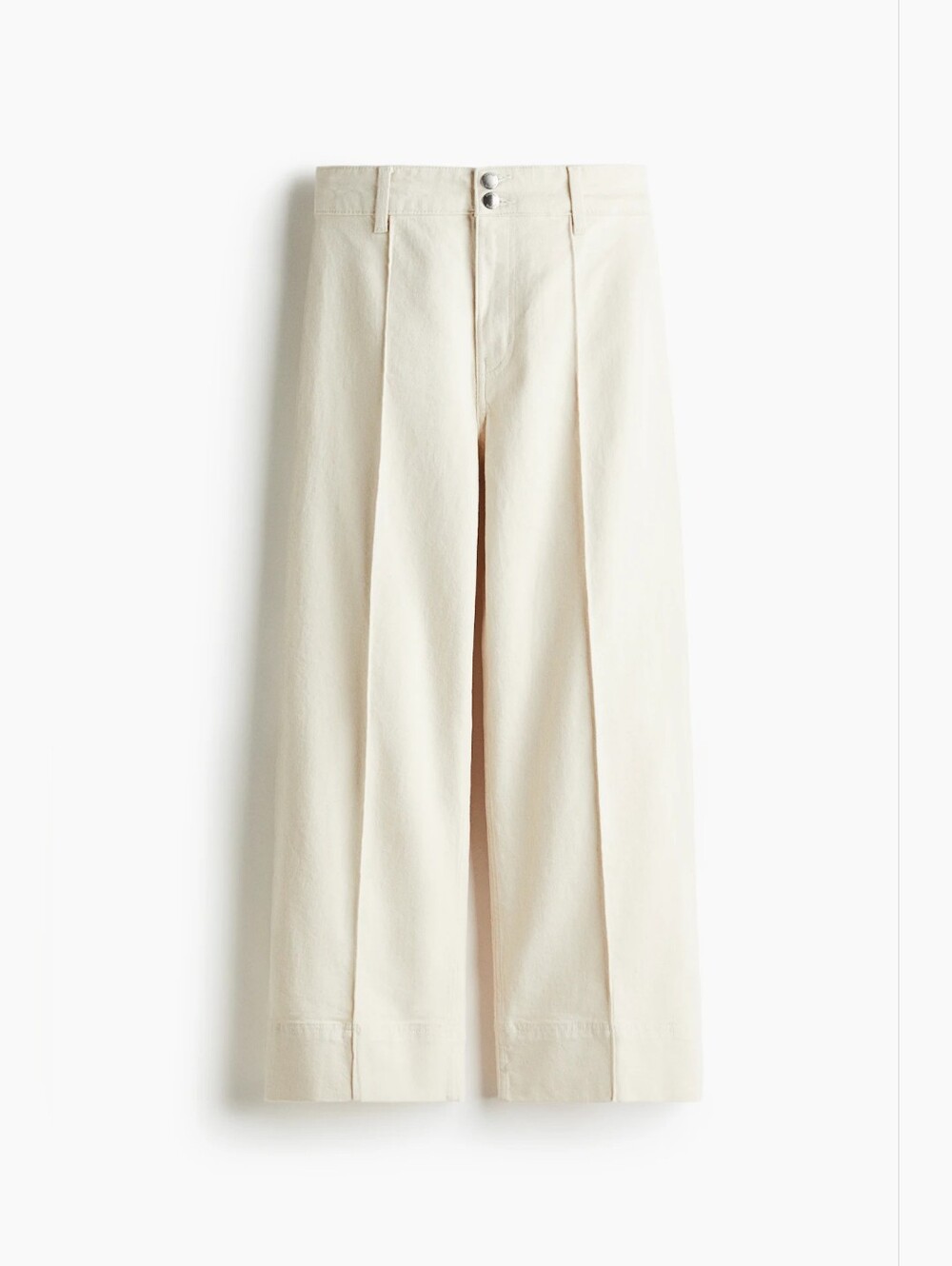 H&M Wide High Ankle Jeans - Cream